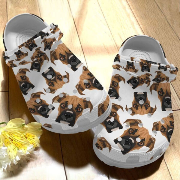 Personalized Boxer Dog Lovers Crocs Clogy Shoes For Mens And Womens