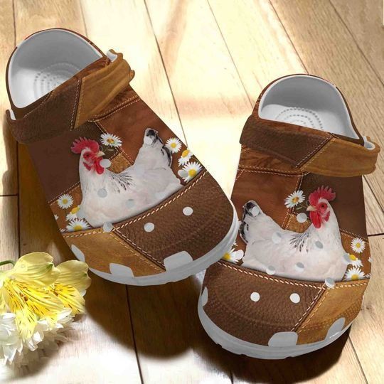 Personalized Chicken And Daisy Patchwork Crocs Clogy Shoes For Mens And Womens
