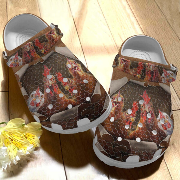 Personalized Chickens Funny Crocs Clogy Shoes For Mens And Womens