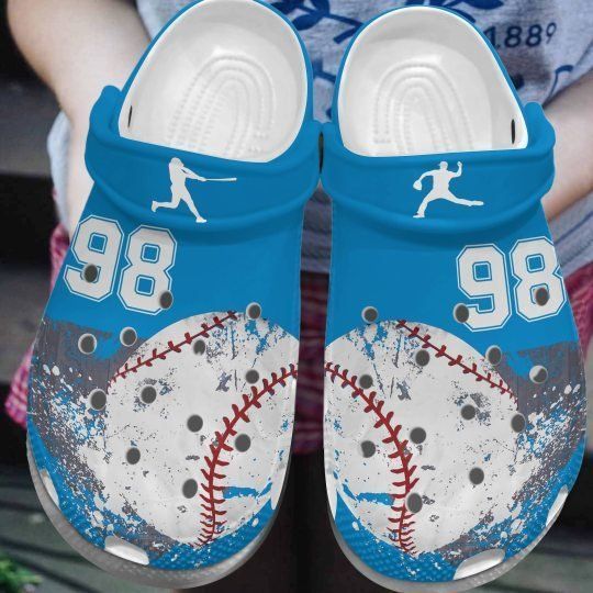 Personalized Crocs Clog Baseball All Color Series Blue