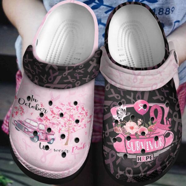 Personalized Crocs Clog Breast Cancer