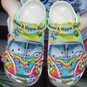 Personalized Crocs Clog Hippie Have A Hippie Day