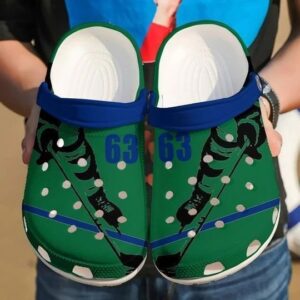 Personalized Crocs Clog Hockey Player Green