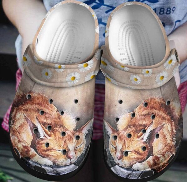 Personalized Crocs Clog Lazy Cat With Sunshine
