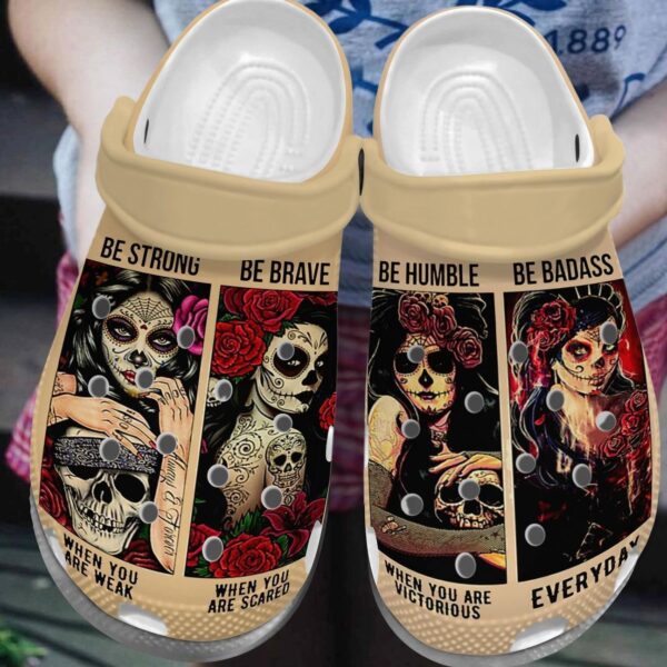 Personalized Crocs Clog Skull Be Strong Be Humble