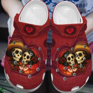 Personalized Crocs Clog Skull Heart