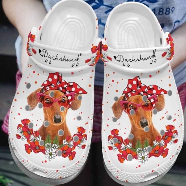 Personalized Dachshund Lady Crocs Clogy Shoes For Mens And Womens