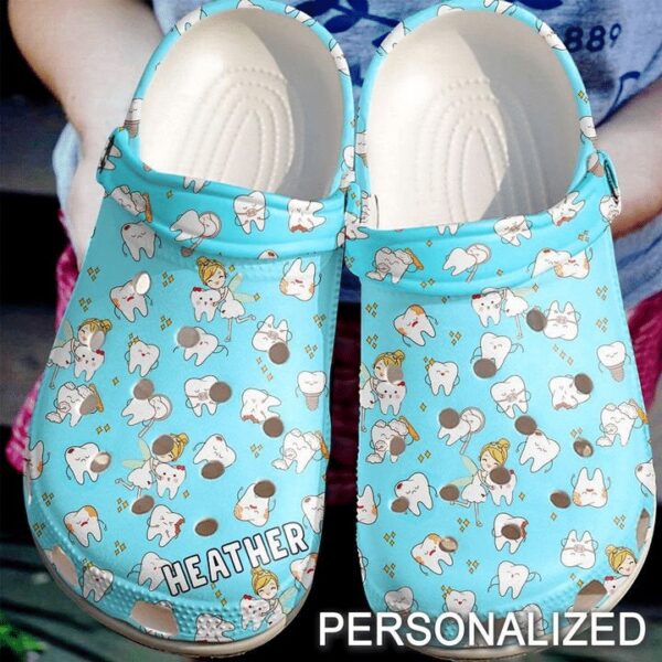Personalized Dental Dentist Tooth Fairy Crocs Clogy Shoes For Mens And Womens