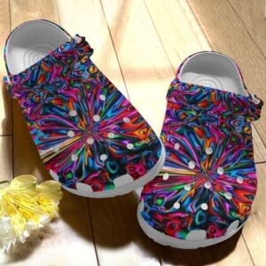 Personalized Hippie Colors Crocs Clogy Shoes For Mens And Womens