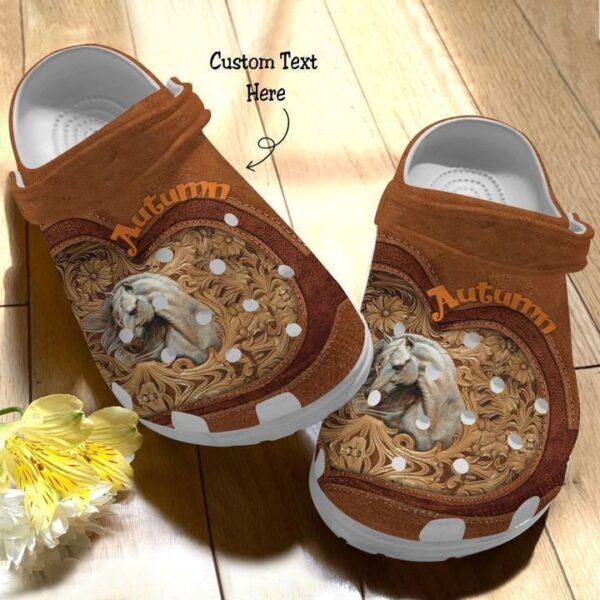 Personalized Horse Wood Art  Crocs Clogy Shoes For Mens And Womens