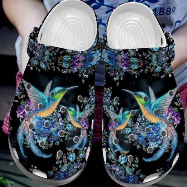 Personalized Hummingbird Lover Flowers Crocs Clogy Shoes For Mens And Womens