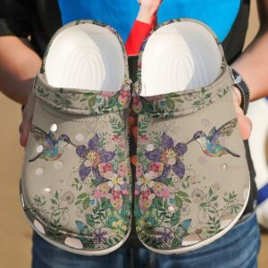 Personalized Hummingbird Quilting Crocs Clogy Shoes For Mens And Womens