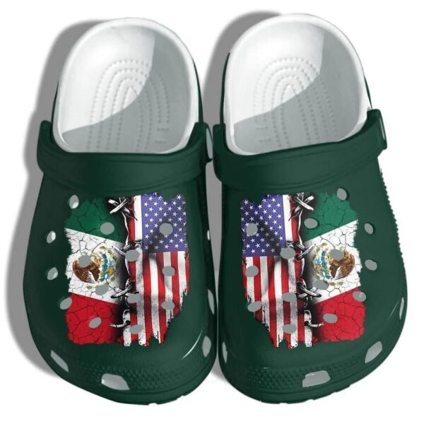 Personalized Mexico American Flag Crocs Clogy Shoes For Mens And Womens