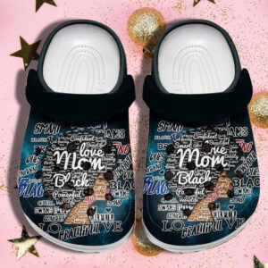 Personalized Mom Black Crocs Clogy Shoes For Mens And Womens