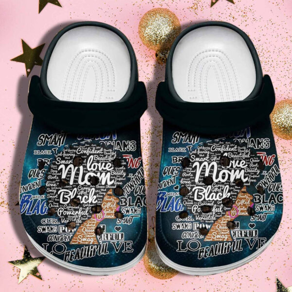 Personalized Mom Black Crocs Clogy Shoes For Mens And Womens