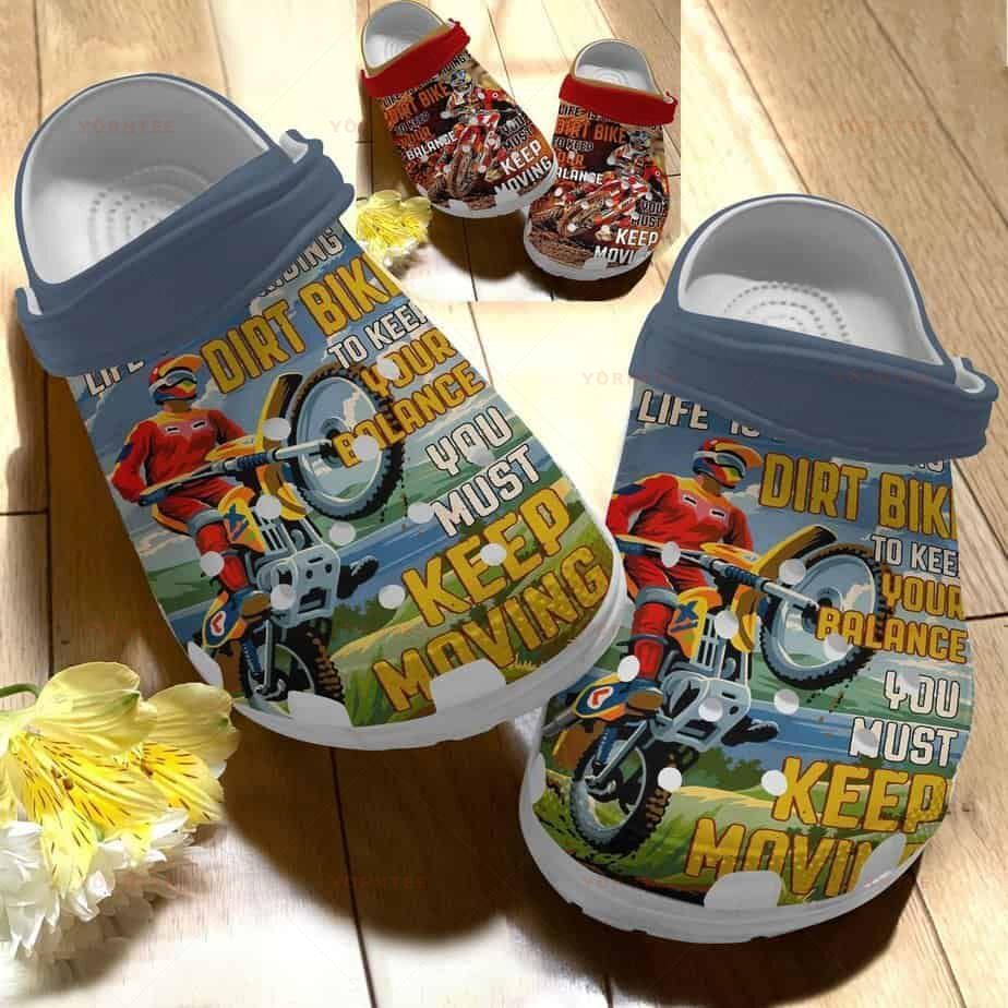 Personalized MotorCrocs Clogs Clog Fashion Style Print 3D Life Is Like Riding Dirt Bike For Mens And Womens
