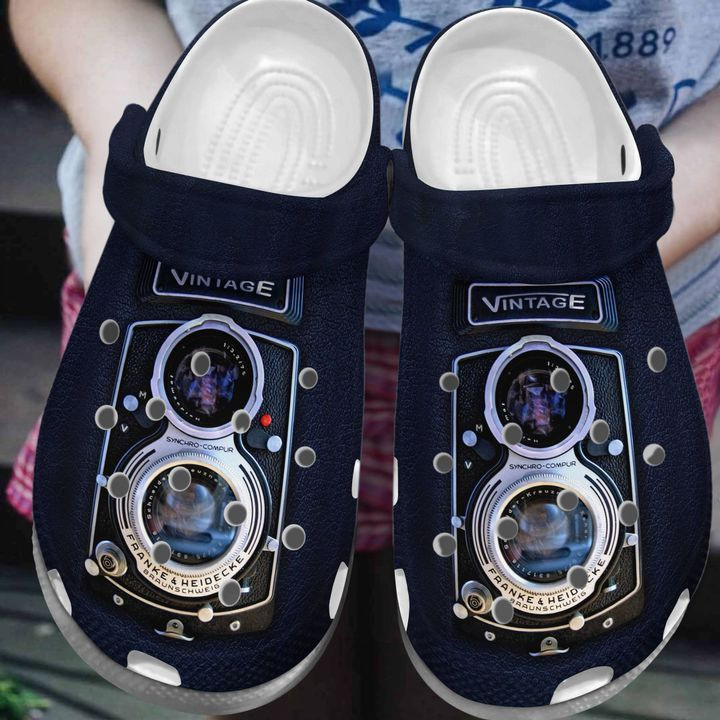 Personalized Photography Lovers Vintage Crocs Clogy Shoes For Mens And Womens