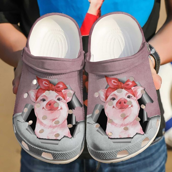Personalized Pig Hello Crocs Clogy Shoes For Mens And Womens