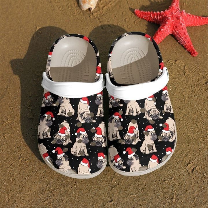 Personalized Pug Christmas Crocs Clogy Shoes For Mens And Womens
