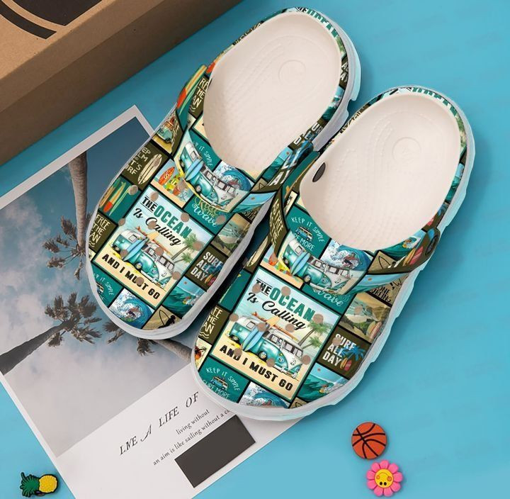 Personalized Surfing Pattern Crocs Clogy Shoes For Mens And Womens