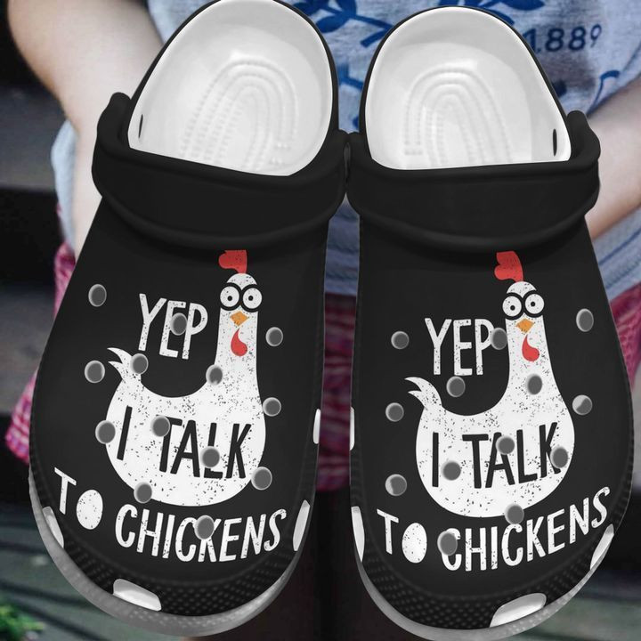 Personalized Talk To Chickens Crocs Clogy Shoes For Mens And Womens