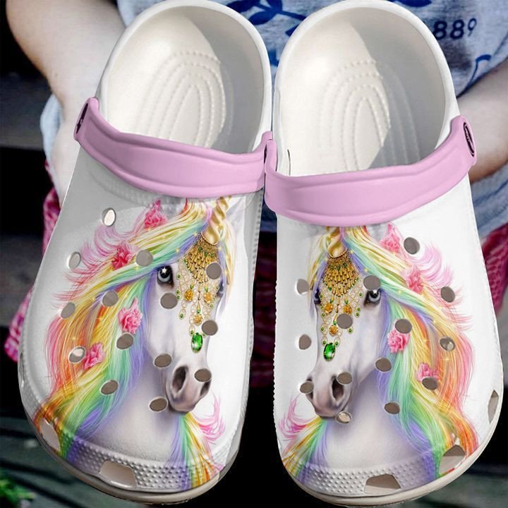 Personalized Unicorn Colorful Crocs Clogy Shoes For Mens And Womens