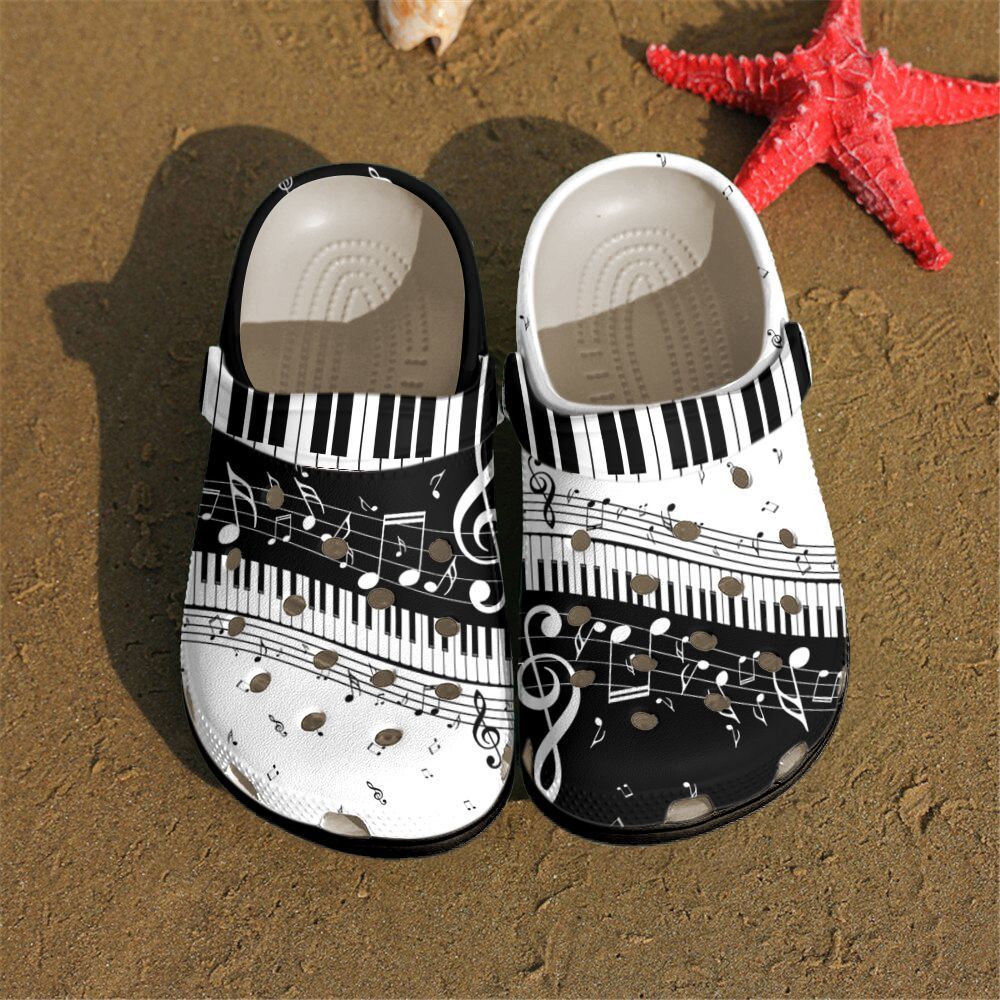 Piano Personalized Clog Custom Crocs Comfortablefashion Style Comfortable For Women Men Kid Print 3D Piano Keyboard