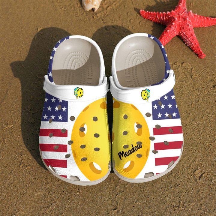 Pickle Ball Personalized American Sku 1815 Crocs Crocband Clog Comfortable For Mens Womens Classic Clog Water Shoes