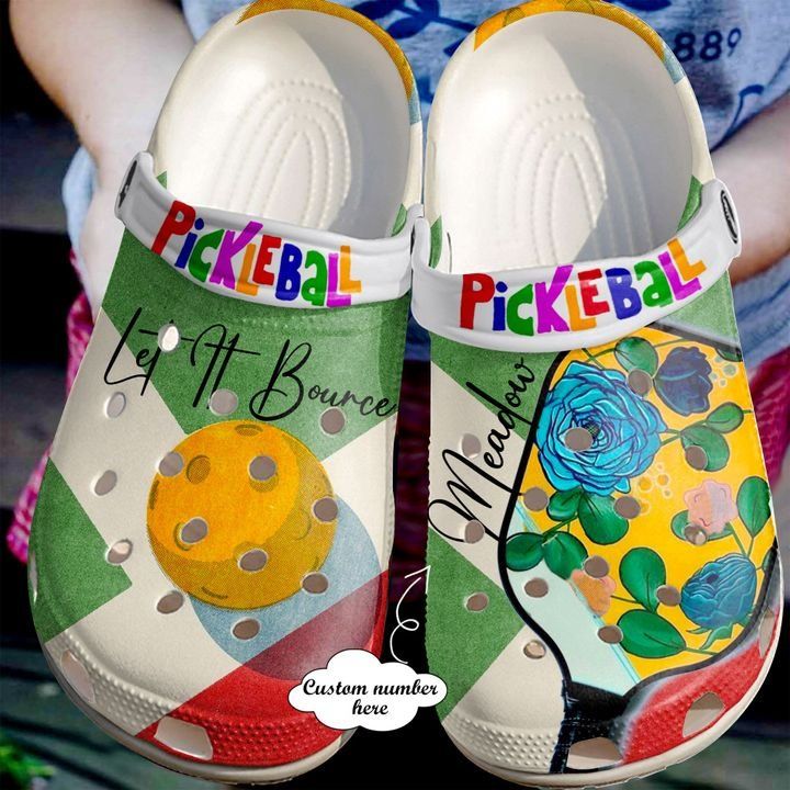 Pickle Ball Personalized Let It Bounce Sku 1817 Crocs Crocband Clog Comfortable For Mens Womens Classic Clog Water Shoes