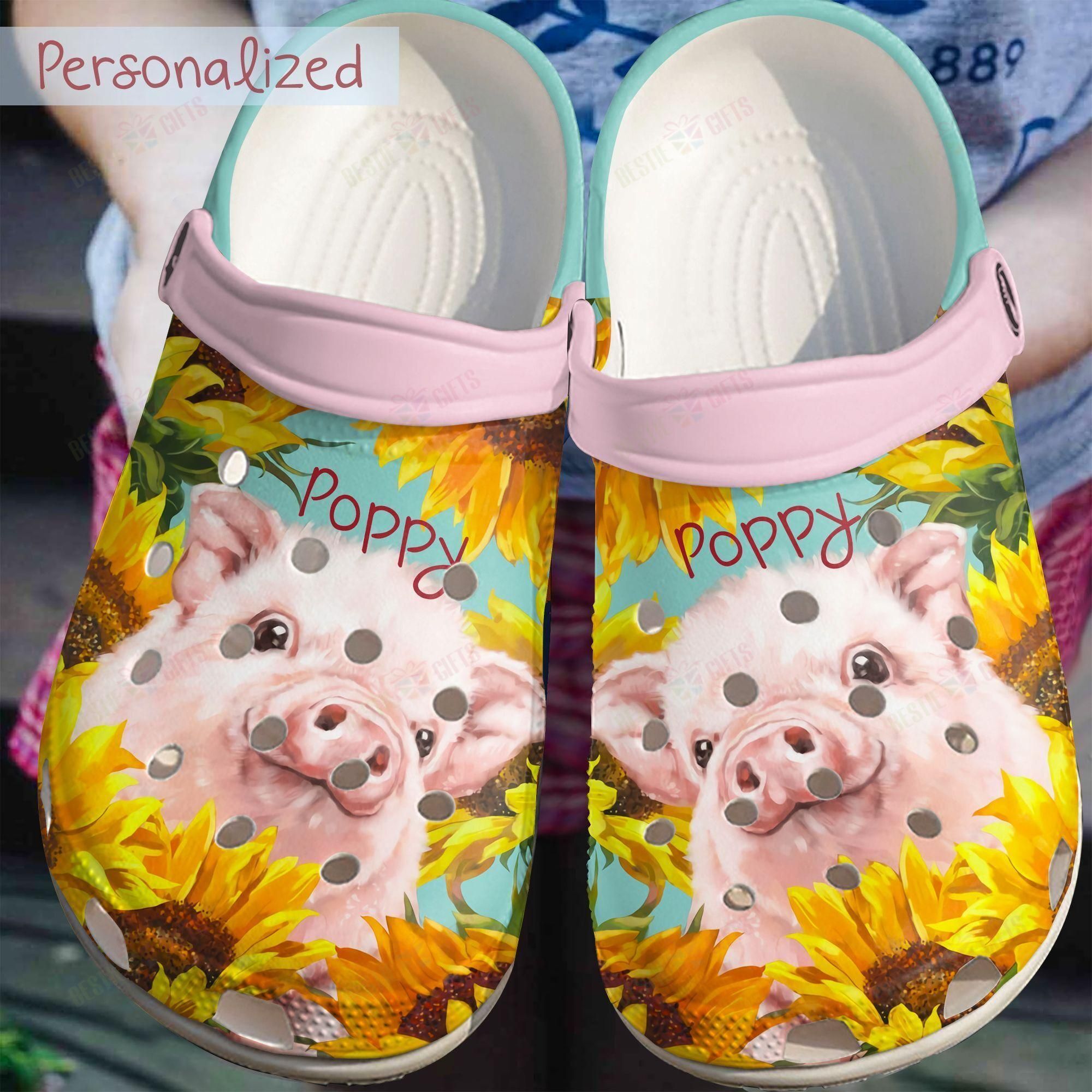 Pig Crocs Clog Classic Clog Whitesole Personalized Girl In The Sun Shoes