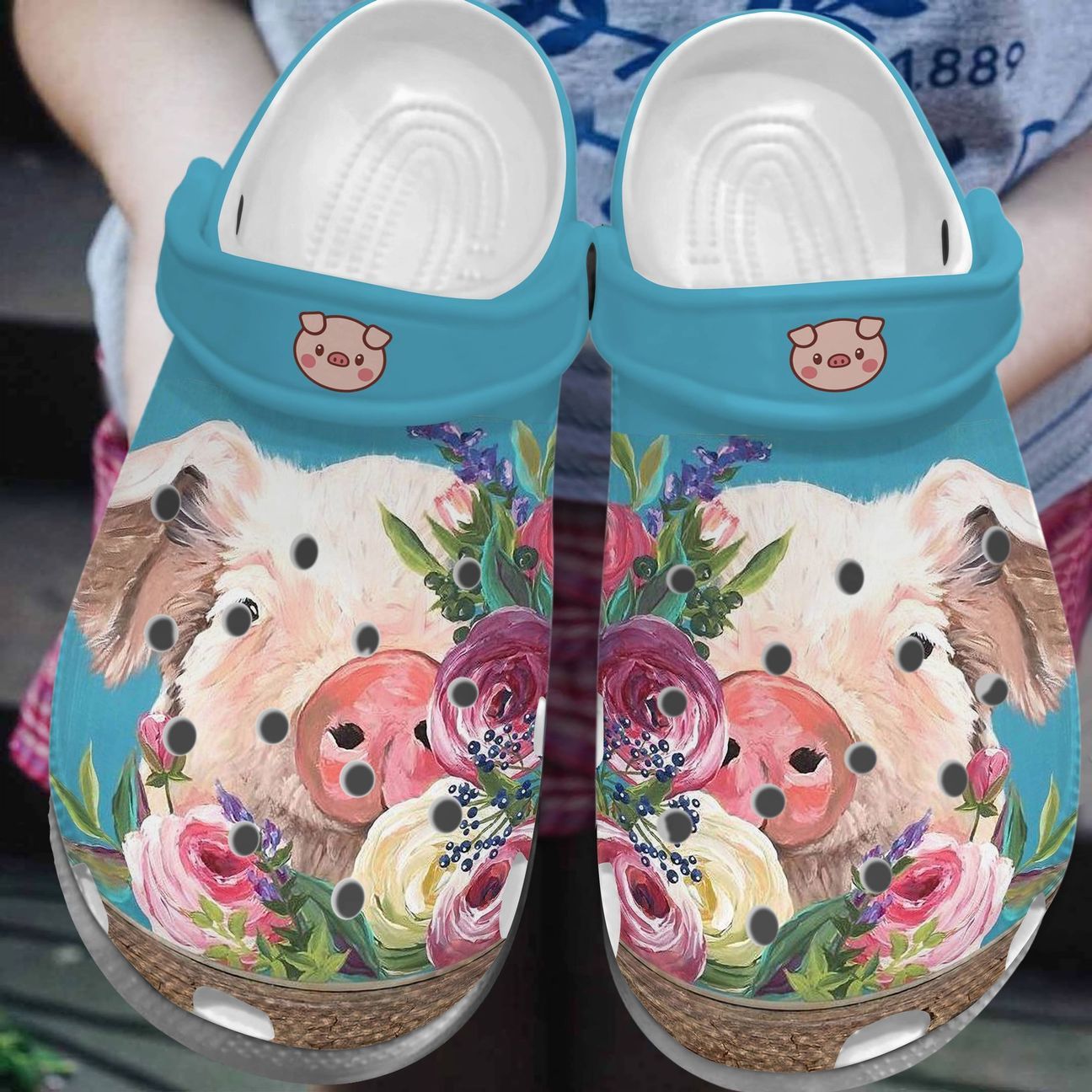 Pig Personalized Clog Custom Crocs Comfortablefashion Style Comfortable For Women Men Kid Print 3D Flower Pig