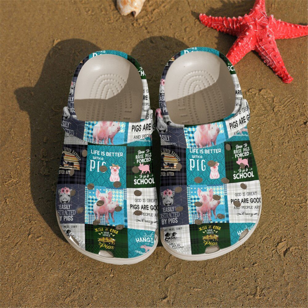 Pig Personalized Clog Custom Crocs Comfortablefashion Style Comfortable For Women Men Kid Print 3D Life Is Better With A Pig