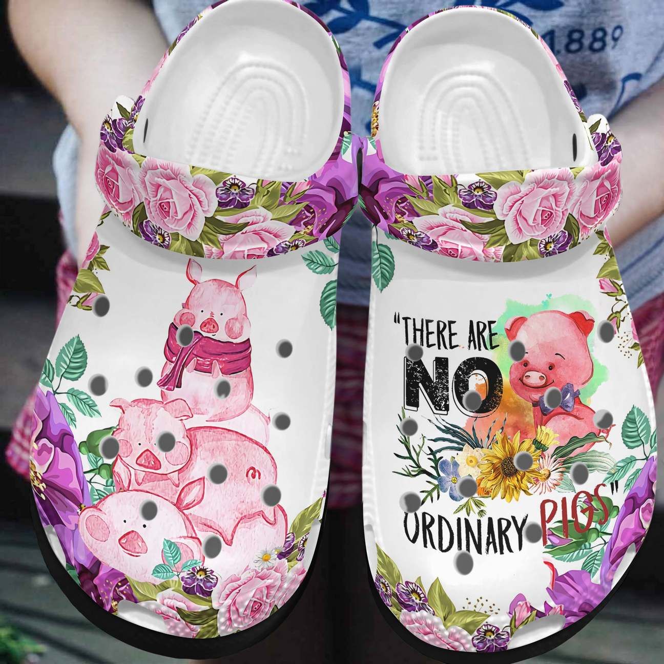 Pig Personalized Clog Custom Crocs Comfortablefashion Style Comfortable For Women Men Kid Print 3D Pig Purple