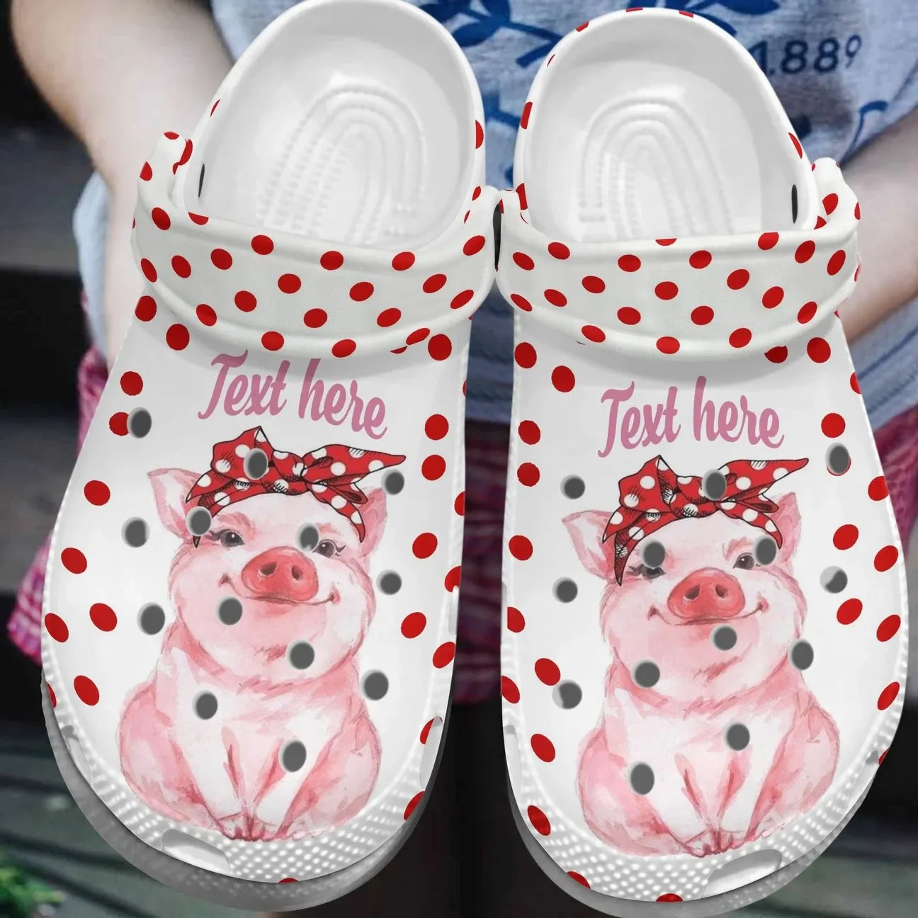 Pig Personalized Clog Custom Crocs Comfortablefashion Style Comfortable For Women Men Kid Print 3D Polka Dot
