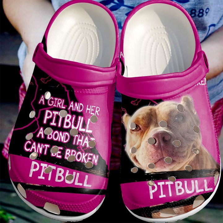 Pitbull A Girl And Her Sku 1855 Crocs Crocband Clog Comfortable For Mens Womens Classic Clog Water Shoes