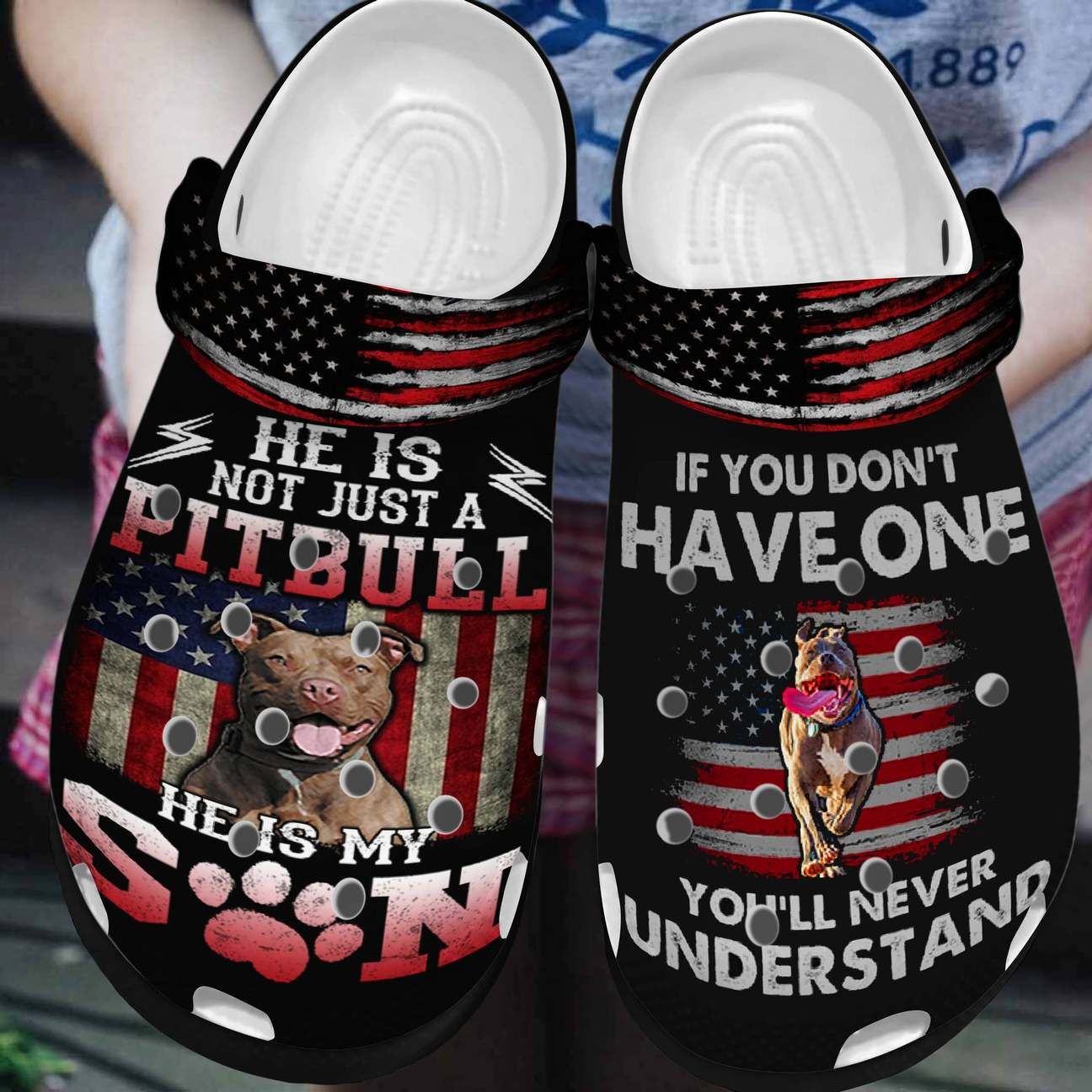 Pitbull Personalized Clog Custom Crocs Comfortablefashion Style Comfortable For Women Men Kid Print 3D My Son