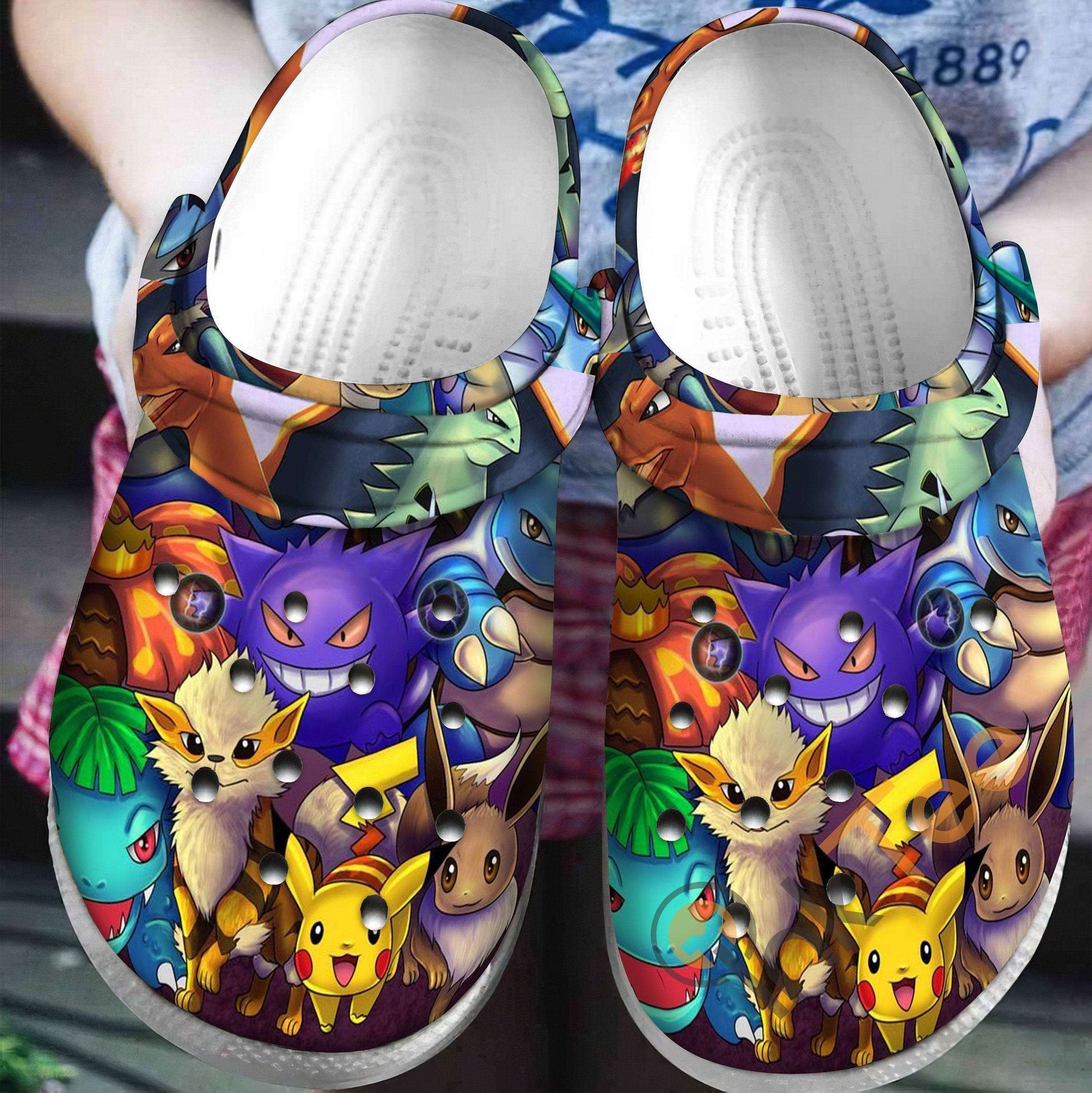Pokemon Pikachu Sku23 Crocs Clog Clog Shoes