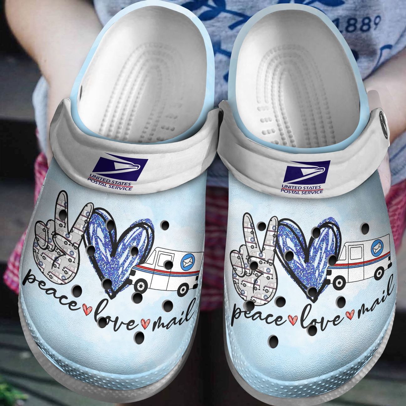 Postal Worker Personalized Clog Custom Crocs Comfortablefashion Style Comfortable For Women Men Kid Print 3D Peace Love Mail