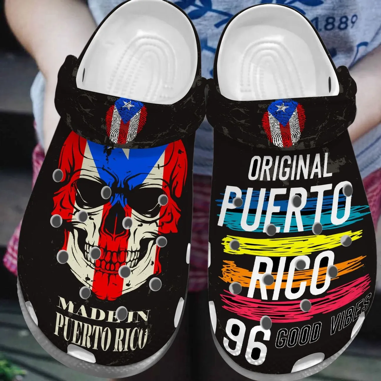 Puerto Rico Personalized Clog Custom Crocs Comfortablefashion Style Comfortable For Women Men Kid Print 3D Puerto Rico Heart