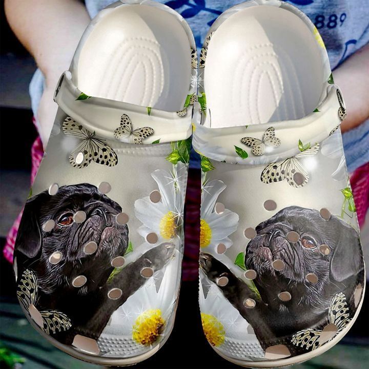 Pug Daisy Sku 1942 Crocs Clog Clog Shoes