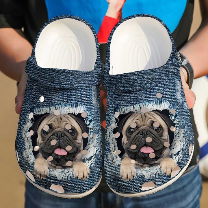 Pug Lovely Sku 1897 Crocs Crocband Clog Comfortable For Mens Womens Classic Clog Water Shoes