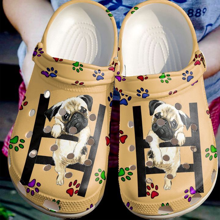 Pug Mom Sku 1947 Crocs Crocband Clog Comfortable For Mens Womens Classic Clog Water Shoes