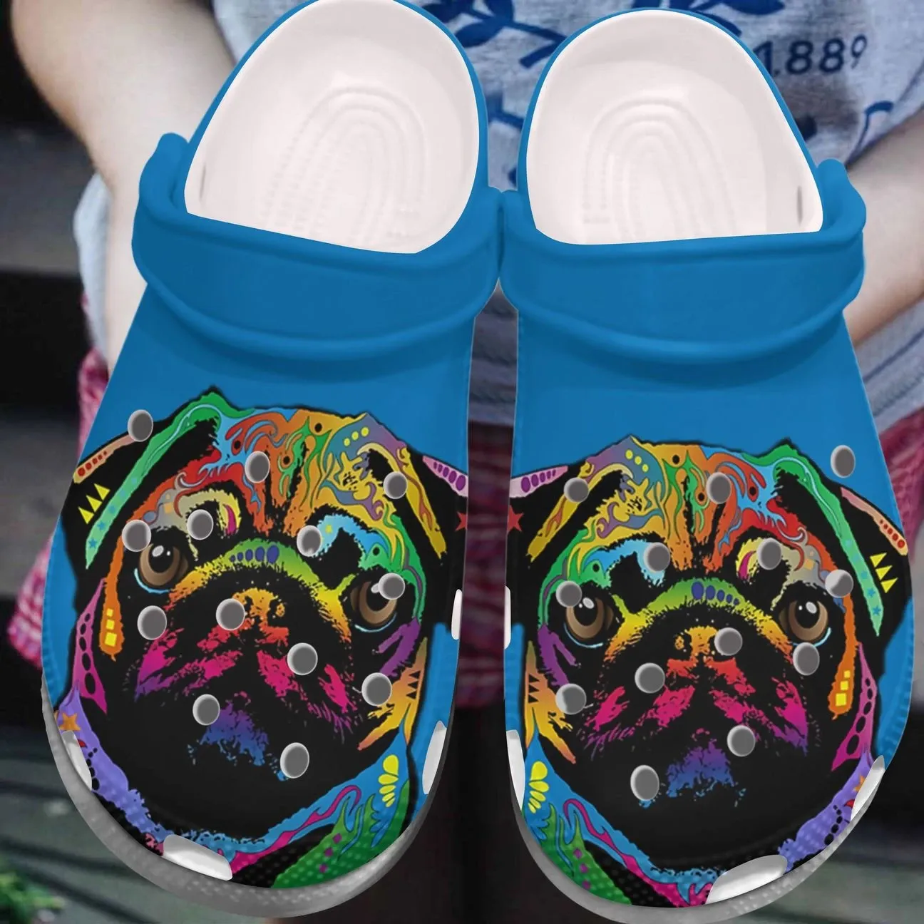 Pug Personalized Clog Custom Crocs Comfortablefashion Style Comfortable For Women Men Kid Print 3D Colorful Pug