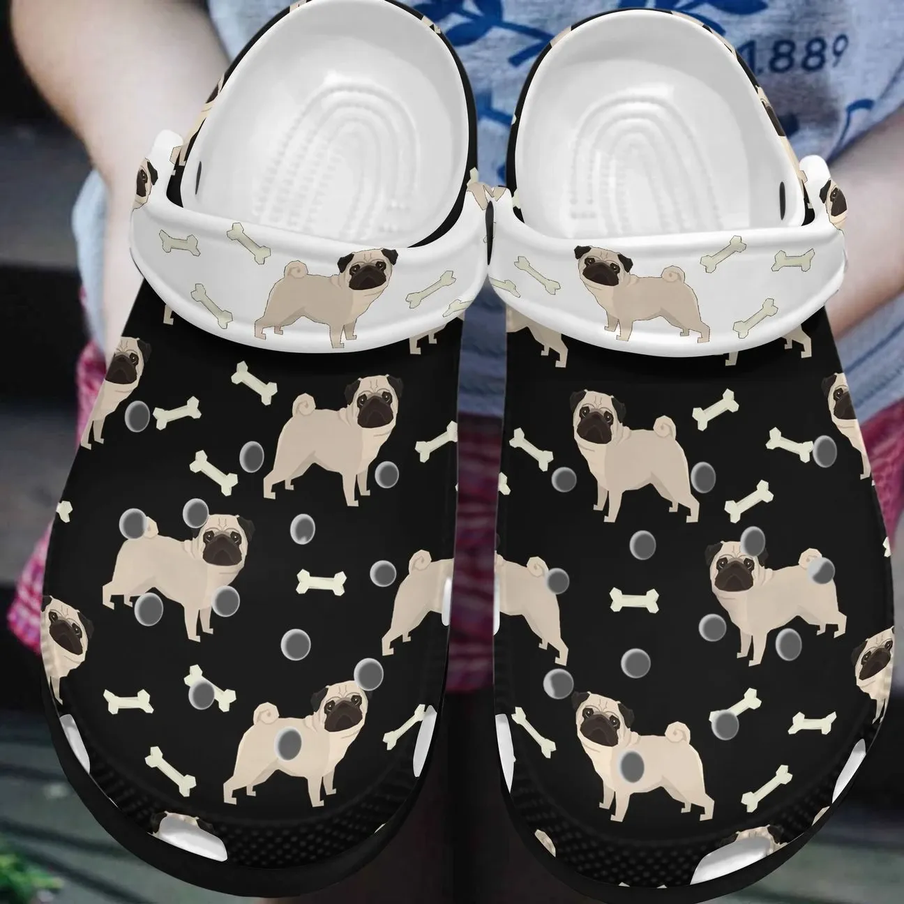 Pug Personalized Clog Custom Crocs Comfortablefashion Style Comfortable For Women Men Kid Print 3D Cute Pug