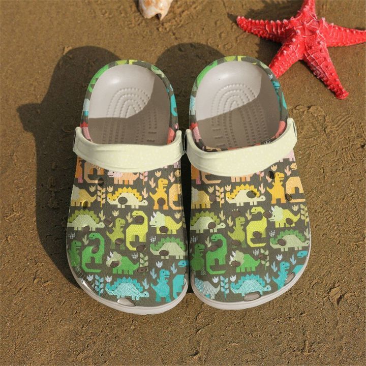 Quilting Dinosaurs Pattern Sku 1962 Crocs Crocband Clog Comfortable For Mens Womens Classic Clog Water Shoes