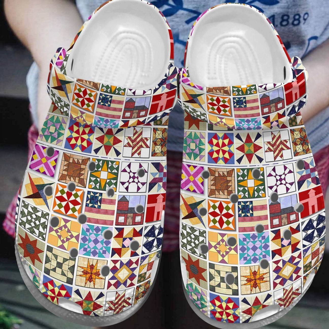 Quilting Personalize Clog Custom Crocs Fashionstyle Comfortable For Women Men Kid Print 3D Love Quilting