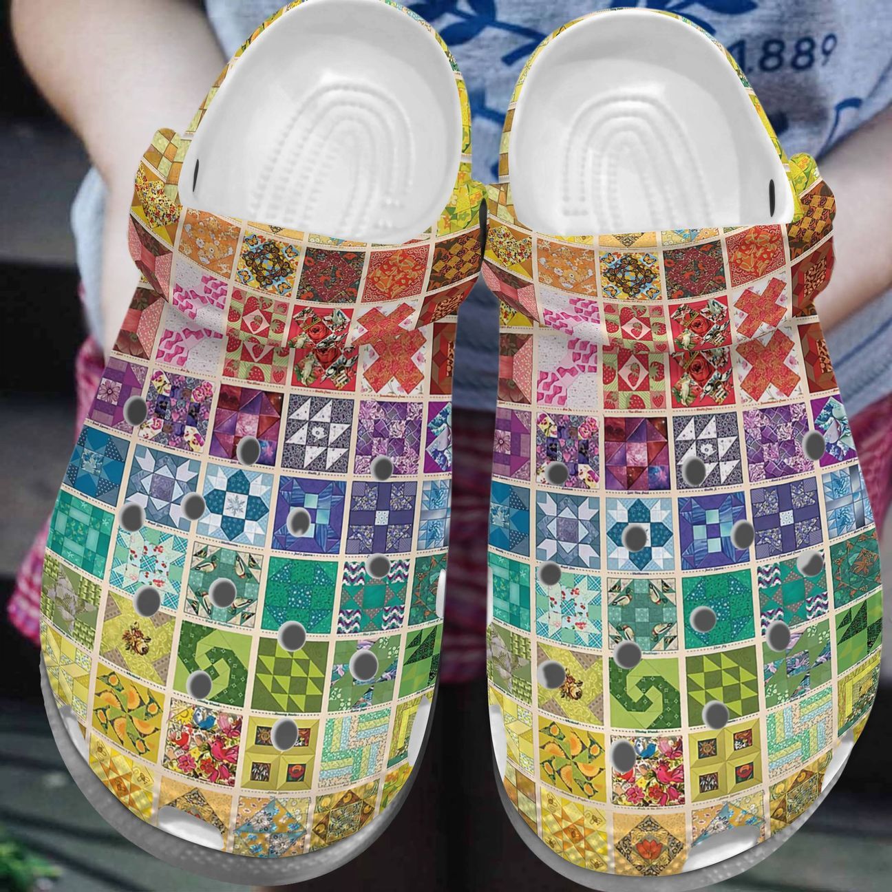 Quilting Personalize Clog Custom Crocs Fashionstyle Comfortable For Women Men Kid Print 3D Quilting World