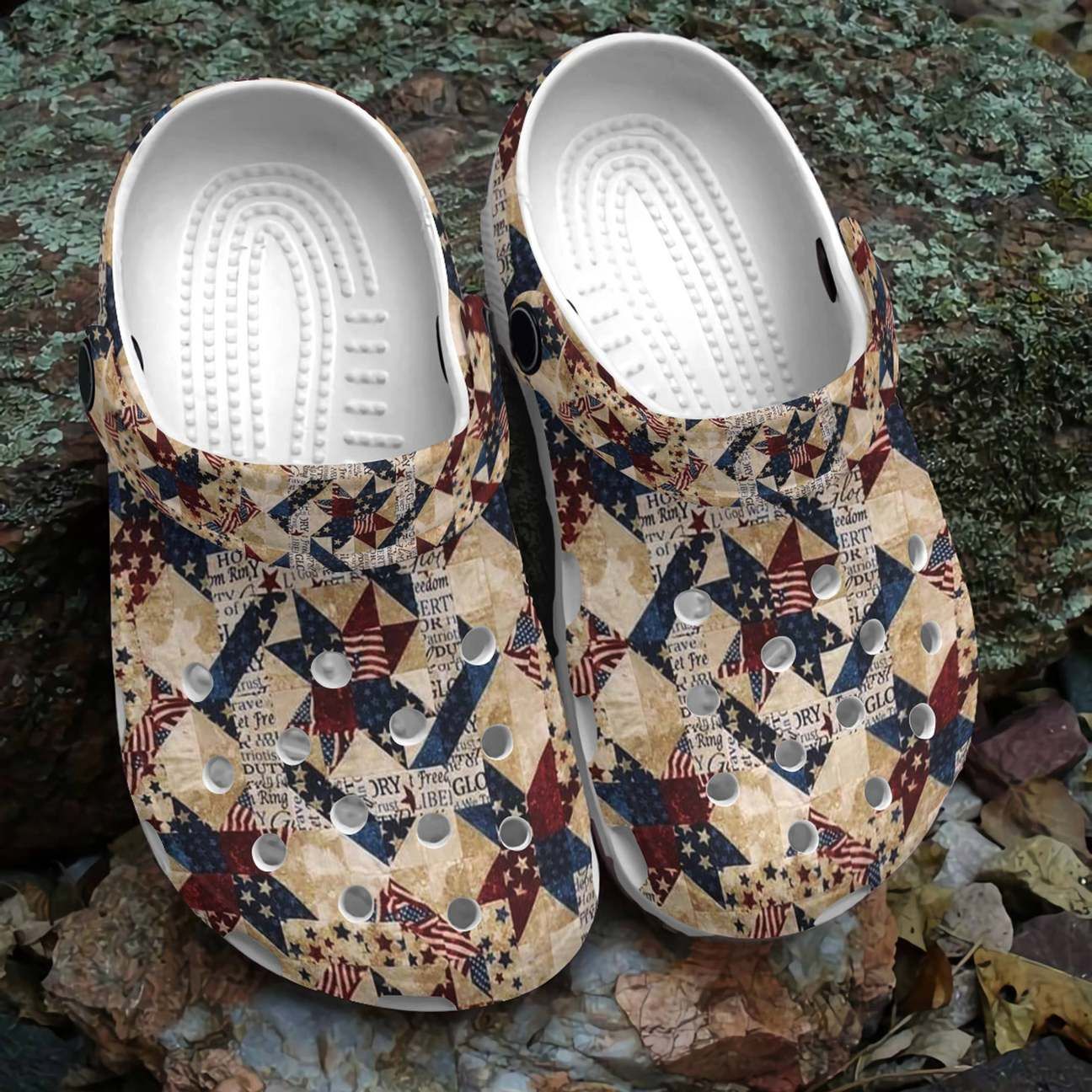 Quilting Personalized Clog Custom Crocs Comfortablefashion Style Comfortable For Women Men Kid Print 3D American Quilt