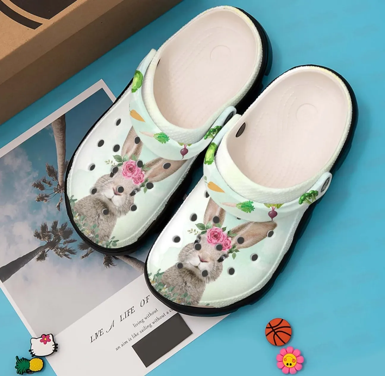 Rabbit Personalized Clog Custom Crocs Comfortablefashion Style Comfortable For Women Men Kid Print 3D Flower Rabbit