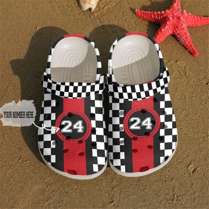 Racing Personalized Checkered Flag Sku 2007 Crocs Crocband Clog Comfortable For Mens Womens Classic Clog Water Shoes